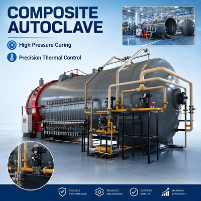 Πιστοποιημένος ISO CE Horizontal Autoclave Engine 10Kw-700Kw Power for Construction Μονωτικό Υλικό Curing High Sealing
